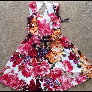 Floral spring a-line dress NWT